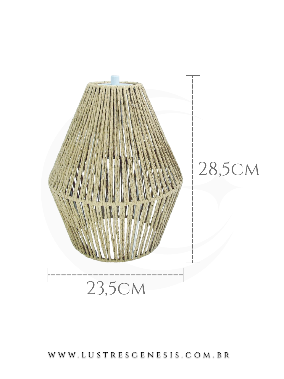 Pendente de teto em bambu da Nitrolux, com design artesanal, medindo 28,5 cm de altura por 23,5 cm de largura, ideal para mesas, balcão de cozinha, área gourmet e sítios.